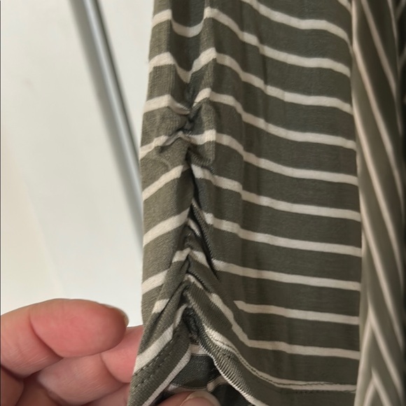 Chico's Striped Olive and Cream Tunic - Picture 5 of 9